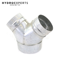 Galvanized Steel Y Duct Connector - 150MM x 150MM x 150MM