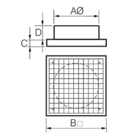 Fantech ECG Ceiling Mounted Inlet Grille - [Flange Size: 150MM]