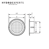 Fantech External Eave Grille (316 Stainless Steel) - [Flange Size: 150MM (6