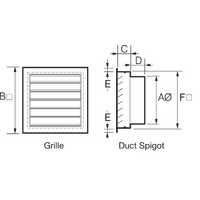 Fantech Aluminium External Fixed Louvre Grille