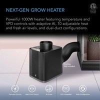 AC Infinity Thermoforge T7 Plant Heater - 1000W | AI VPD Temp Control | UIS Compatible