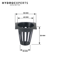 [1] x Lettuce LP-50 Hydroponic NFT Pots - 44MM x 50MM | Square Lip