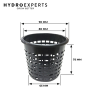 Heavy Duty Basket Mesh Plastic Plant Net Pot - 80MM x 75MM [Number of Pots: 10]