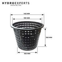Heavy Duty Basket Mesh Plastic Plant Net Pot - 140MM x 100MM [Number of Pots: 10]