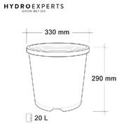 Anti-Root Spiral Round Garden 20L Black Pot - Number of Pots: 1