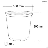 Anti-Root Spiral Round Garden 50L Black Pot - Number of Pots: 1