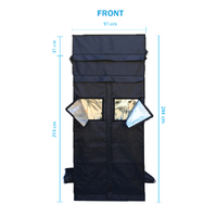 Hydroponics Grow Tent - 91CM x 91CM x (213CM - 244CM) | Height Adjustable