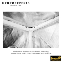 Gorilla Grow Hydroponic Tent GGT44 - 122CM x 122CM x (213CM - 244CM) Infrared Blocking