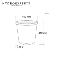 Anti-Root Spiral Super Ercole Round Garden Black Pot - 45L [Number of Pots: 1]