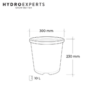 Anti-Root Spiral Round Garden Black Pot - 10L [Number of Pots: 1]