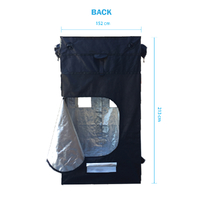 Hydroponics Grow Tent - 152CM x 152CM x (213CM - 244CM) | Height Adjustable