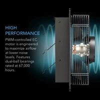 AC Infinity Shutter Exhaust Ventilation EC Fan Airlift T10 - 250MM (10