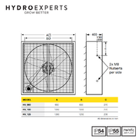 Fantech High Volume Galvanised Steel Wall Fan - HVD080 | 800MM | 3 Phase | w/ Backdraft Dampers