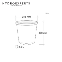Anti-Root Spiral Super Ercole Round Garden Black Pot - 3.5L [Number of Pots: 1]