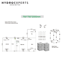 BudBox PRO Pro-White Tent - 75 x 75 x 200CM | White | Indoor Grow Tent
