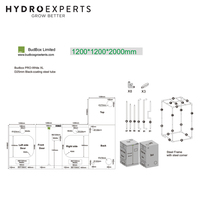 BudBox PRO Pro-White Tent - 120 x 120 x 200CM | White | Indoor Grow Tent