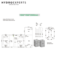 BudBox PRO Pro-White Tent - 150 x 150 x 200CM | White | Indoor Grow Tent