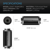 AC Infinity Inline Duct Silencer - 150MM (6