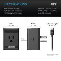 AC Infinity UIS Control Plug - Smart Outlet Adapter for Grow Room Devices