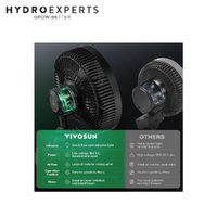 Vivosun Aerowave E9 Grip Oscillating EC Clip-on Fan - 228MM | 18W | 580CFM