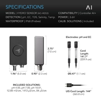 AC Infinity AI Hydro Sensor - pH EC TDS Temp M+onitor | UIS AI Controller Compatible