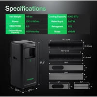 Vivosun AeroLush C08 Intelligent Air Conditioner - 25L Day | 4-in-1 Function