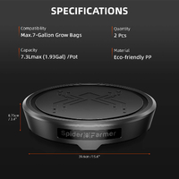 Spider Farmer 2 Pot Self Watering System Kits | Wicking System | 50L Reservoir