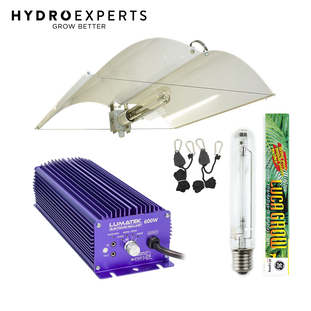 600w Lumatek Digital Ballast Adjust-a-Wings Digital Grow Light Kit High PAR Bulb