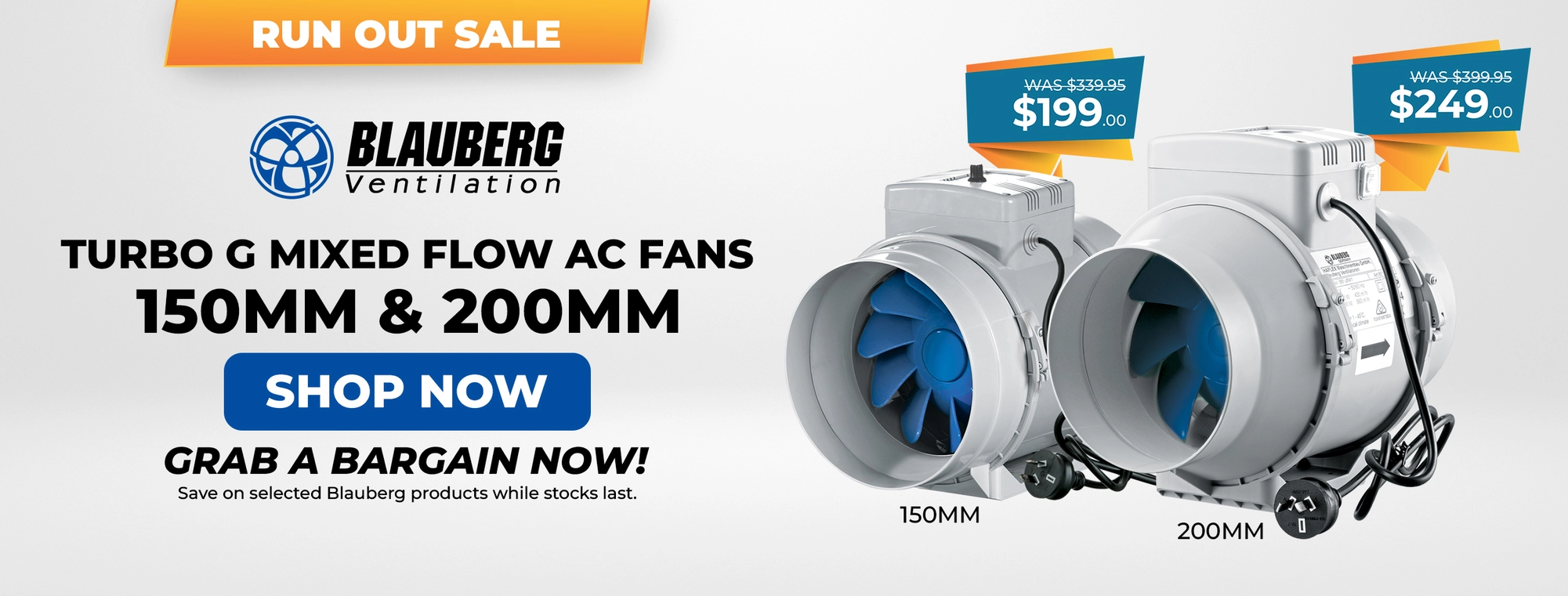 Blauberg Turbo G Mixed Flow Fans - 150MM & 200MM