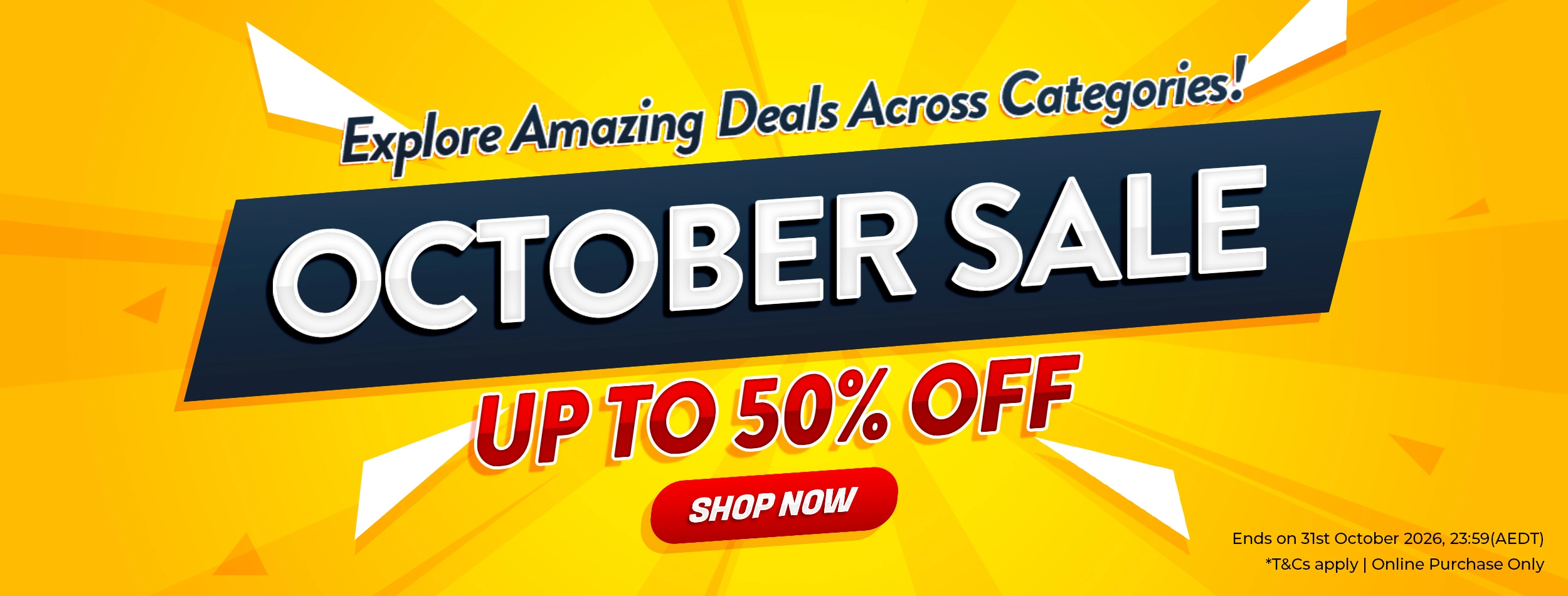 October Sale 2026 - Up To 50% OFF