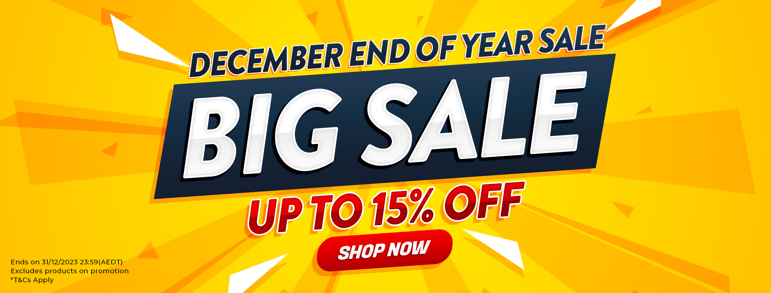 December End of Year Sale 2023 - Up To 15% OFF