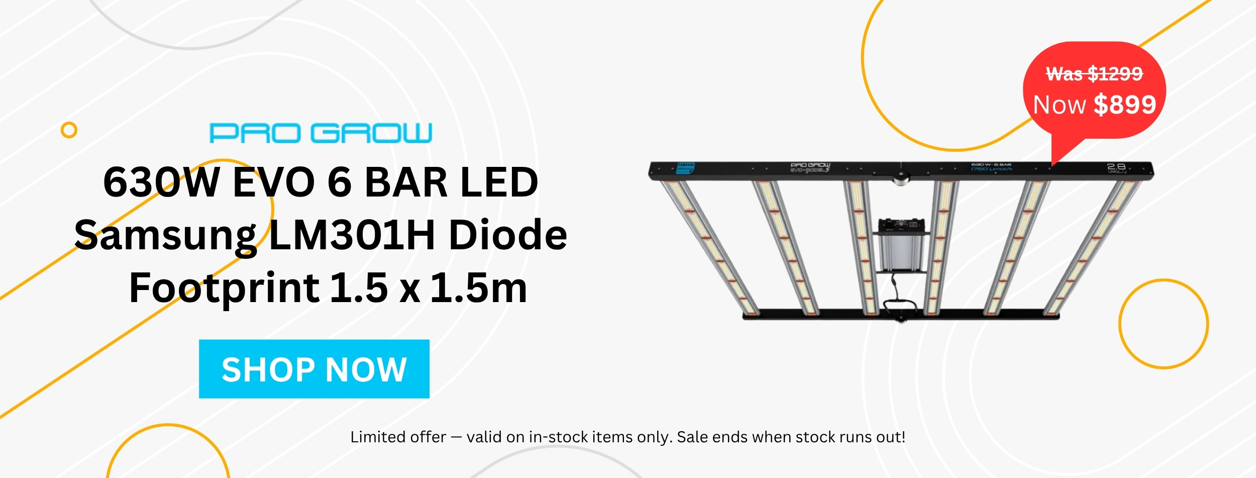 Pro Grow 630W Evo LED Grow Light Sale - Now $899