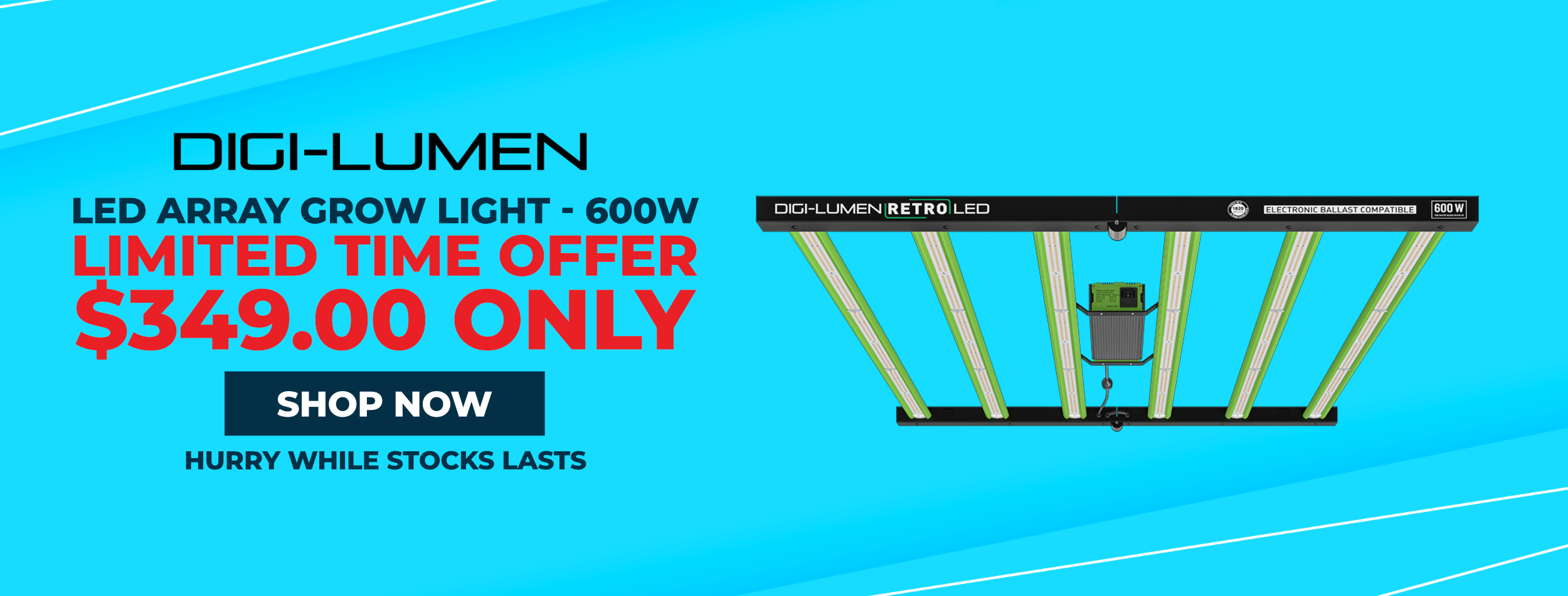 Digi-Lumen Array 600W LED - Now $349 Only