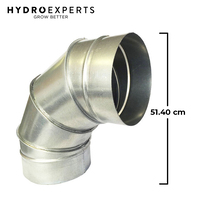 Galvanized Steel Round Duct Elbow 90 Degrees - 304MM (12") | Air Ventilation