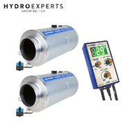 2 X Hyperfan Silenced EC v2 300MM (12" Inch) w/ 1 x Climate Controller