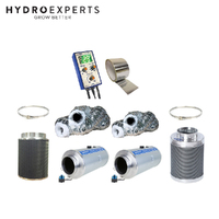 Hyperfan Silenced EC v2 200MM Intake + 200MM Exhaust Fan Complete Kit w/ v2 Climate Controller