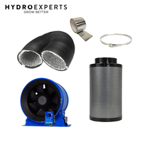 Hyperfan v2 150MM (6" Inch) + Pro Grow Carbon Filter 150 x 300MM 350CFM + 5M Duct