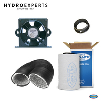 Can Filter Grow Tent 150PL Carbon Filter 100MM x 250MM + 4" Cultiv8 Fan 82CFM