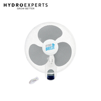 Hydro Breeze Oscillating Wall Mount Fan V2 - 16" Inch | 3 Speed Control