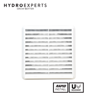 Fantech External Fixed Plastic Louvre White Grille | w/ Flywire Mesh | UV Resistant PVC