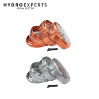Sharpstone Clear Top Herb Grinder - 4 Layer | 64MM | Silver / Burgundy