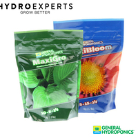 General Hydroponics (Maxigro + MaxiBloom) - 2x1KG |Powder Nutrient |Grow Flower