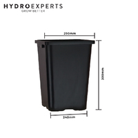 Square Black Pot with Holes - 18L | Diameter 290MM | Height 300MM