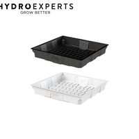 X-Trays Flood & Drain Table Tray - 91.4CM x 91.4x 19CM | 3 x 3 ft | Black White