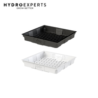 X-Trays Flood & Drain Table Tray - 130.5CM x 130.5CM x 18CM | 4 x 4 ft | Black White
