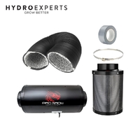 Pro Grow Aeroblast Silenced EC 150MM (6" Inch) Fan + Pro Grow Dragon Carbon Filter 150 x 300MM + 5M Duct