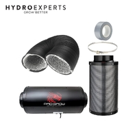 Pro Grow Aeroblast Silenced EC 200MM (8" Inch) Fan + Pro Grow Dragon Carbon Filter 200 x 800MM + 5M Duct