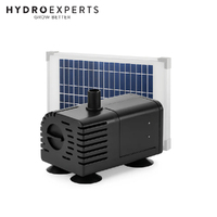 PondMAX 12V DC Water Pump with Solar Panel - PS600 | 630 L/H | 6.5W | Head 1.6M | 12MM/13MM Tubing