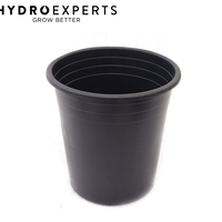 10 x 250mm Diameter 230mm Height Black Plastic Garden Plant Pot | Hydroponics