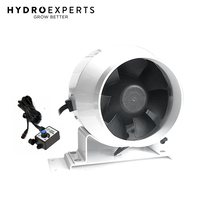 Sensdar EC Mixed Flow Exhaust Inline Fan w/ Speed Controller - 100MM (4"Inch) | 160CFM | IPX4